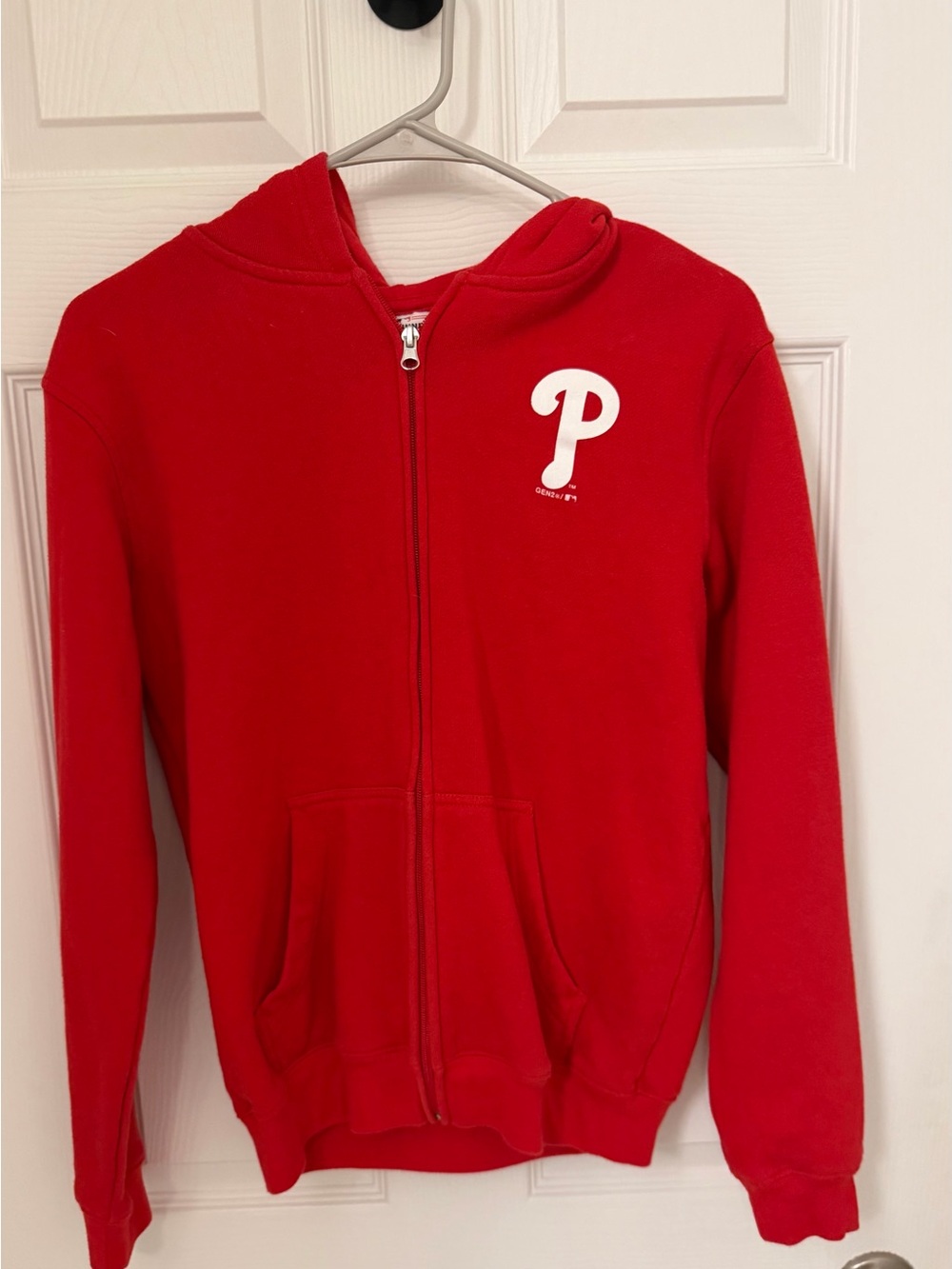 Genuine Merchandise Red Kids Zip-Up Hoodie with White 'P' Logo